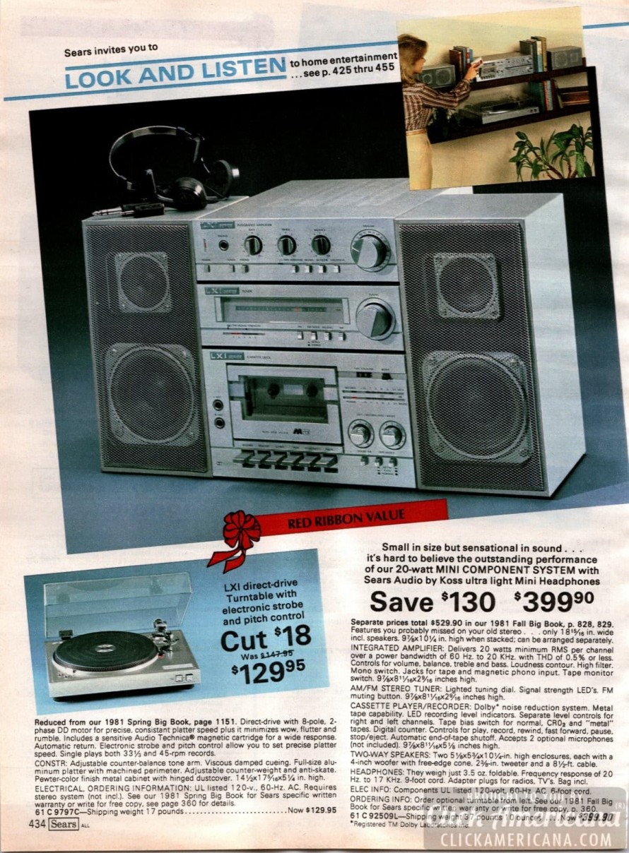 Retro stereos, tech & '80s electronics from the 1981 Sears catalog