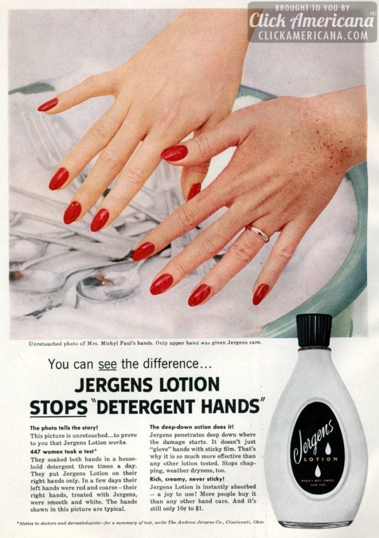 How Jergens Lotion helped fix 'detergent hands' back in the 1950s