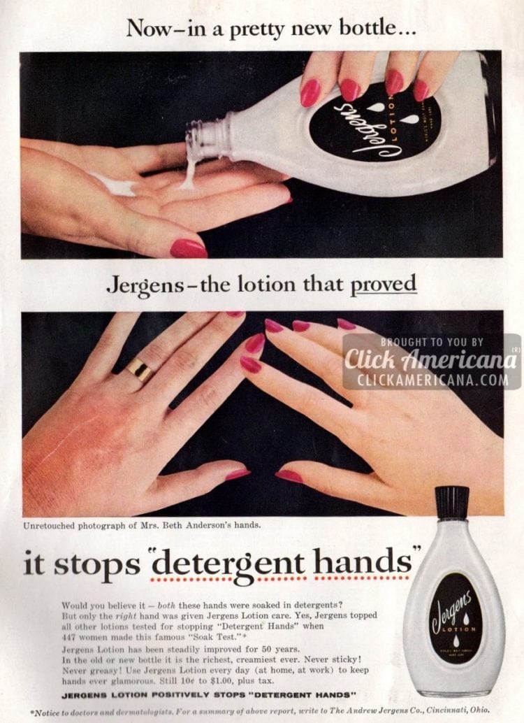 How Jergens Lotion helped fix 'detergent hands' back in the 1950s