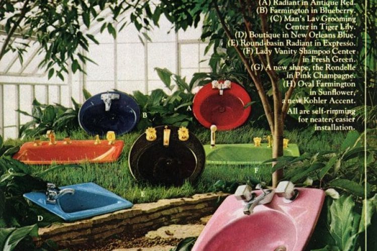 Colorful Kohler bathroom suites (1967 & 1975) Click Americana