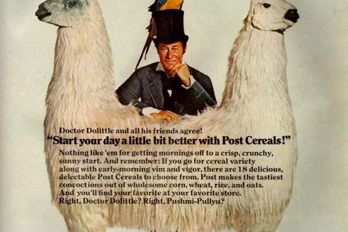 Doctor Dolittle, Pushmi-Pullyu & friends like Post cereals twice as much (1968)