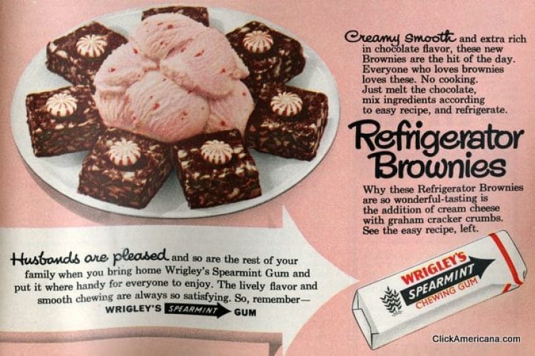 Chocolatemint refrigerator brownies (1959) Click Americana