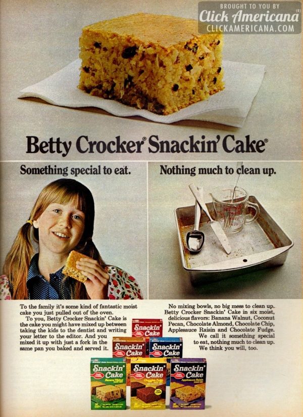 Remember Snackin' Cake the 1970s dessert you could mix, bake and serve in 1 pan? Click Americana