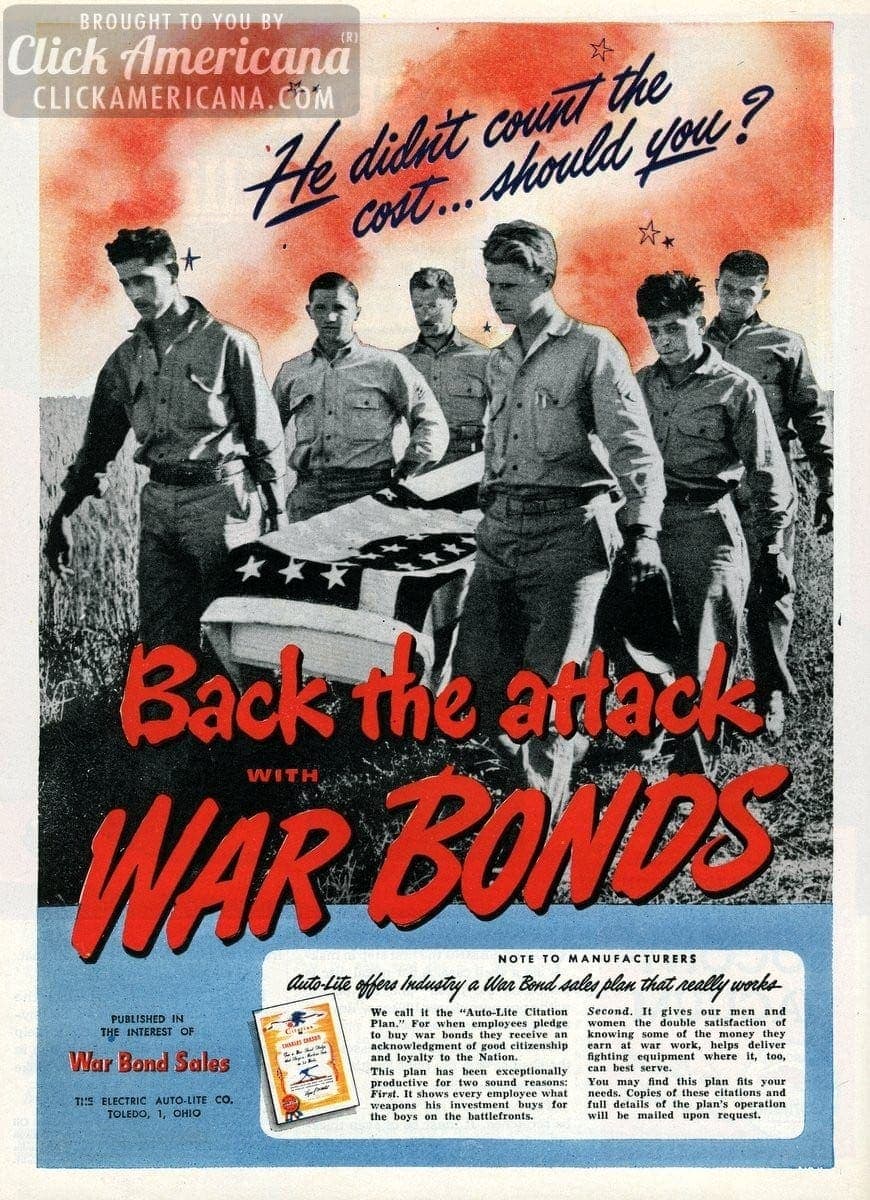Back the attack with War Bonds (1943) - Click Americana Back the attack with War Bonds (1943) - Click Americana